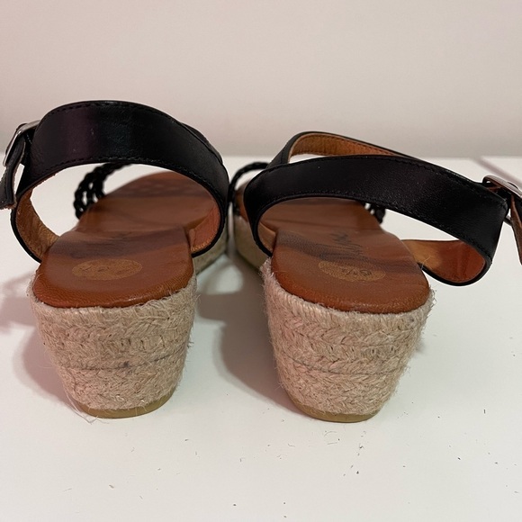 Dalsom Black Open Toe Espadrille Sandals Made In Spain - Picture 7 of 15